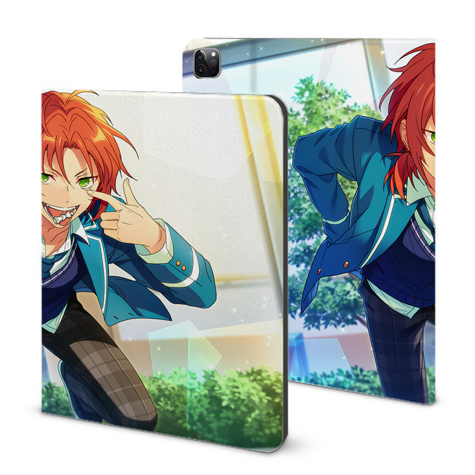 （画像用） あんさんぶるスターズ! Ensemble Stars IPad ケース ブック型 PUレザー TPU 耐衝撃 軽量 薄型 ペン収納なし 全面保護 IPad 各モデル対応